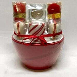 Candy Cane Candles Gift Set Christmas Holiday Candle Gifts Red White NIP